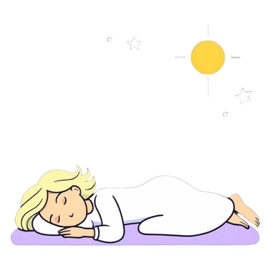 Woman sleep black night with stars and light hair sticker