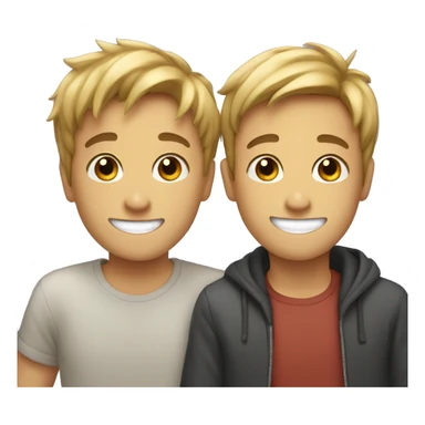 boys smiling together selfie sticker
