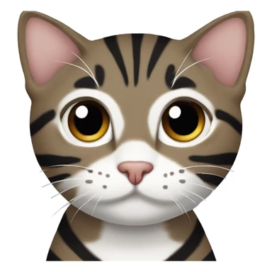 tabby cat (black & very dark brown stripes) domestic shorthair with white underbelly  sticker