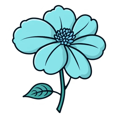 Artistic Japanese hydrangea (ajisai) flower in zen-inspired minimalist style, soft color palette, calligraphic brush-like strokes, with seasonal raindrop elements sticker