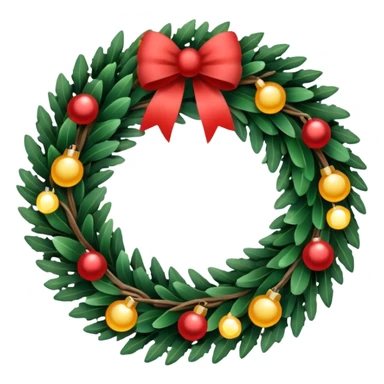Christmas wreath with small Twinkle lights sticker