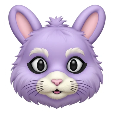 bunny face in a pastel lavender ski bank robber mask  sticker