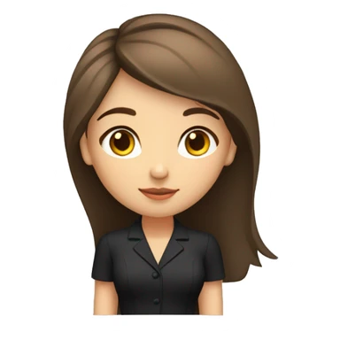 light brunette girl, indigenous features with wide hips, thin waist, straight shoulder-length hair, casual standing pose, elegant black suit dress sticker