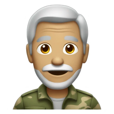 old man with short gray hair dressed in camouflage sticker