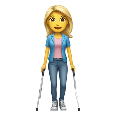 Woman on crutches sticker