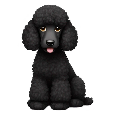 Black standard poodle sticker