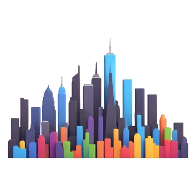 city skyline sticker