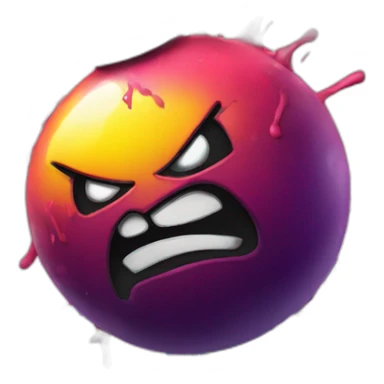a emoji graffiti styled of a angry bomb with a graffiti spray painting sticker