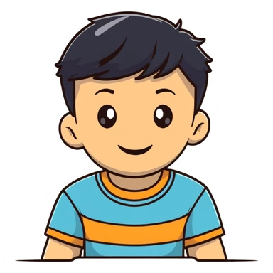 cheerful young boy sticker