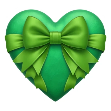 heart with a velvet bow, green sticker