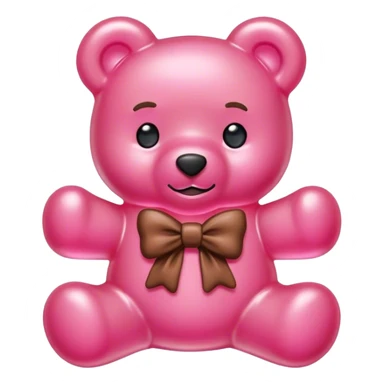 pink boy gummy bear with bow sticker