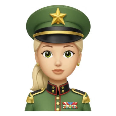 Green toy solider woman sticker