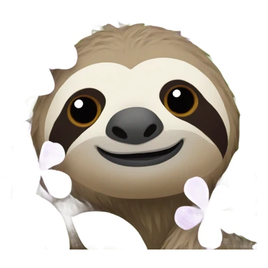 Sloth with purple flowers sticker