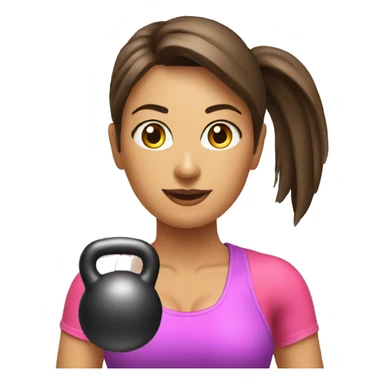 woman fitness kettlebell sticker