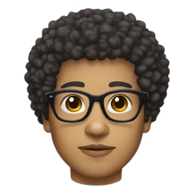 lightskin afro hair glasses sticker