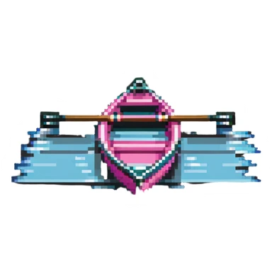 pink rowing boat sticker