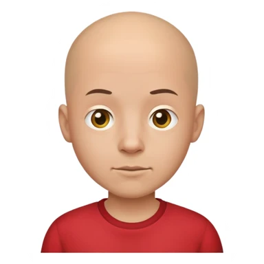 bald boy in red shirt sticker