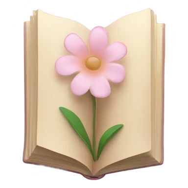 Beige Open book with light pink flower inside sticker