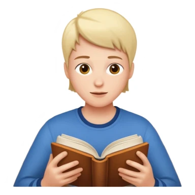 person reading a book sticker