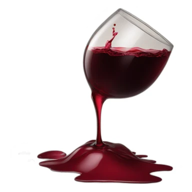 Spilled red wine glass on rag sticker