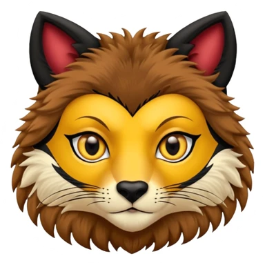 La melena del león cara de zorro ojos de corazon sticker