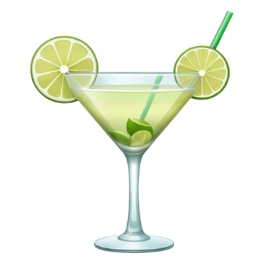 minimalistic beach cocktail emoji, with a slice of lime sticker