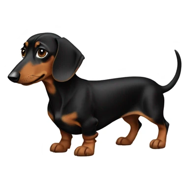 black and brown dachshund full body facing right sticker