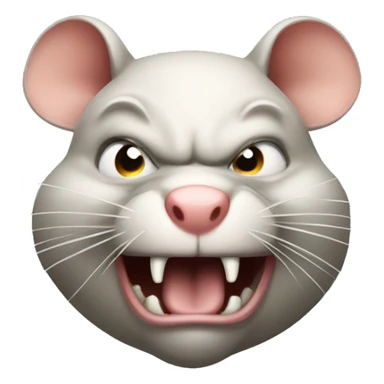 super fat angry rat head sticker