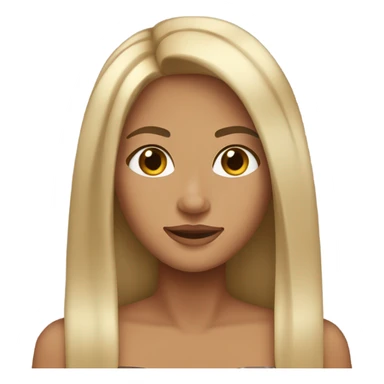 Brunette with blonde highlights and straight hair and brown eyes and tanned skin sticker