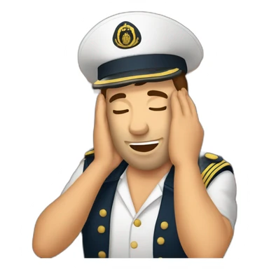captain of cruise ship doing face palm sticker