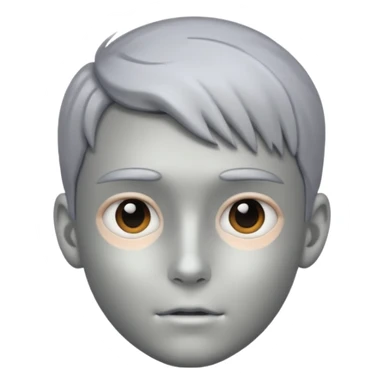 gray metal painted boy face included sticker