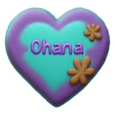 Teal purple Cookie heart with ohana sticker