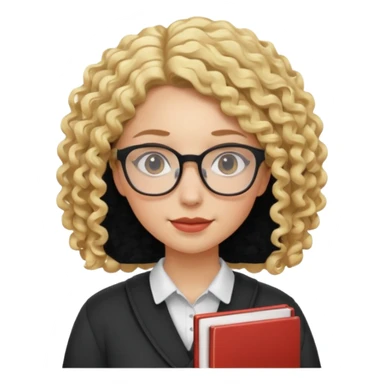 woman student , curly blone hair sticker