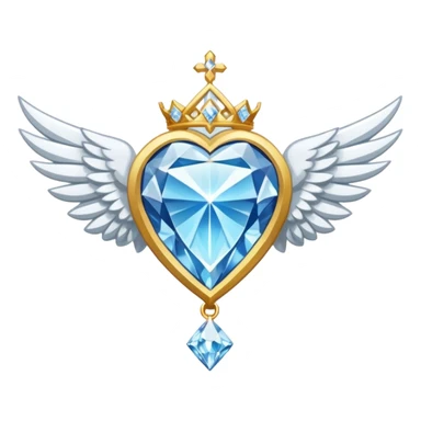 holy diamond emblem with white wings and diamond in the middle sticker