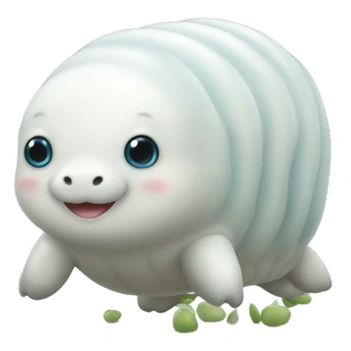 Beluga whale caterpillar bear little legs sticker