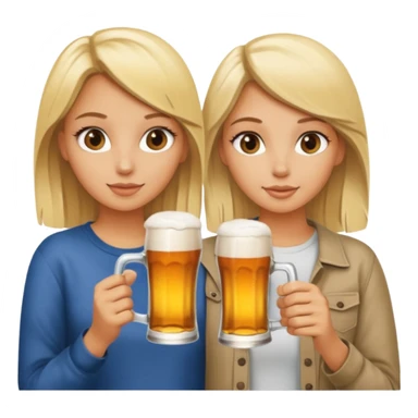 Two blonde girls best friends drinking a beer  sticker