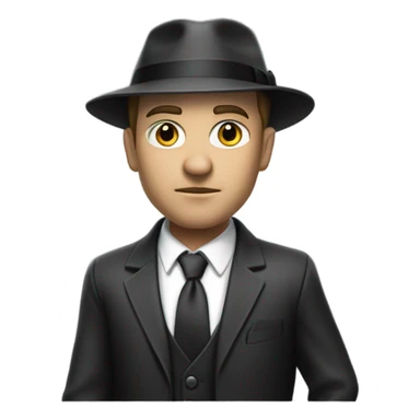 White male gangster sticker