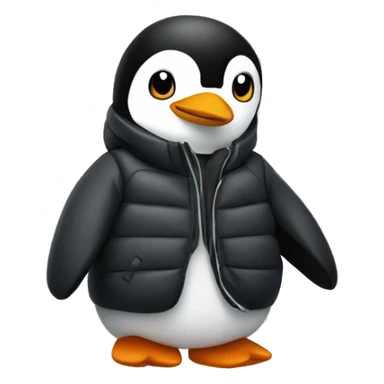 pinguin wearing a north face puffer jacket sticker