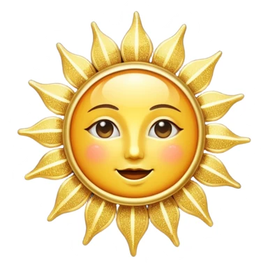 Sparkling Glitter Vintage Sun sticker