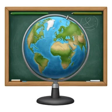 globe on a school chalkboard sticker