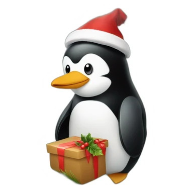 Pinguin mit einem Weihnachtsmarkt hut sticker