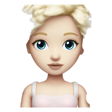 ocean blue doll eyes, blonde hair, feminine, pink, girl, angelic, pale skin sticker