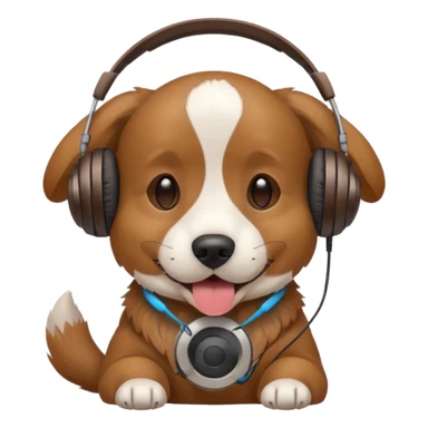 dog wearing headphones sticker