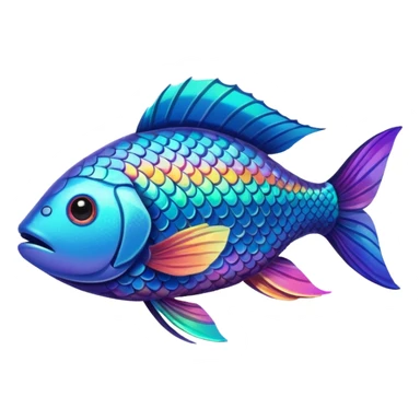 the flat side view of a super cool fish sticker