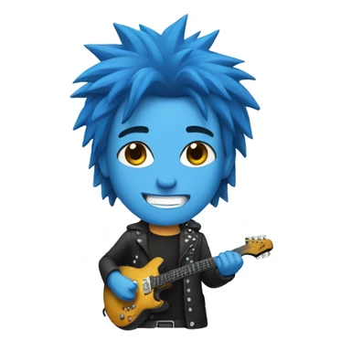 rock star with blue hair sticker