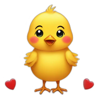 Little Chick with lof of hearts sticker