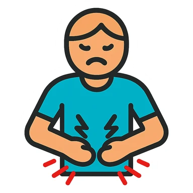 a person with stomach ache sticker