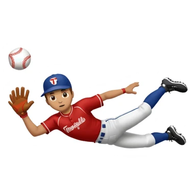 baseball player diving to catch the ball sticker