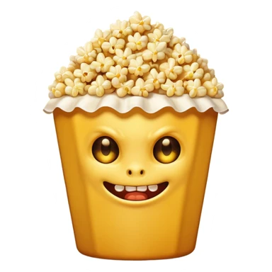 popcorn , with mischief face demon sticker