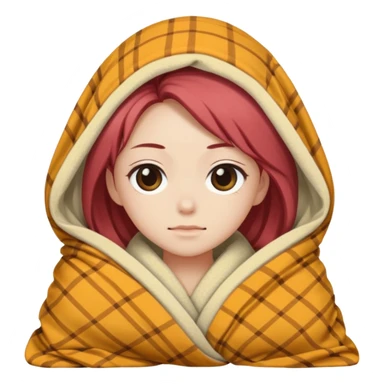 Kaoruko chilling on mobile cover in blanket sticker